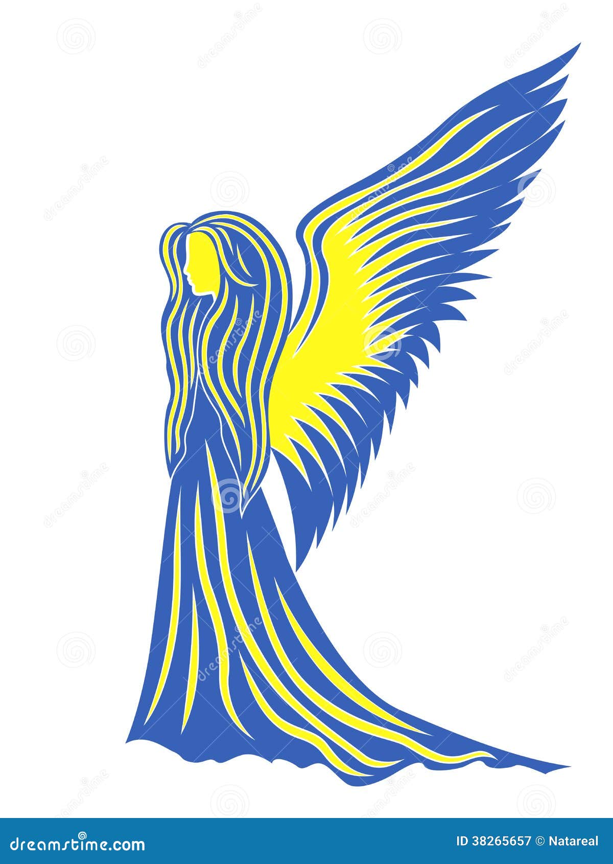 Female Angel In Yellow And Blue Symbolize The Ukra Royalty Free Stock