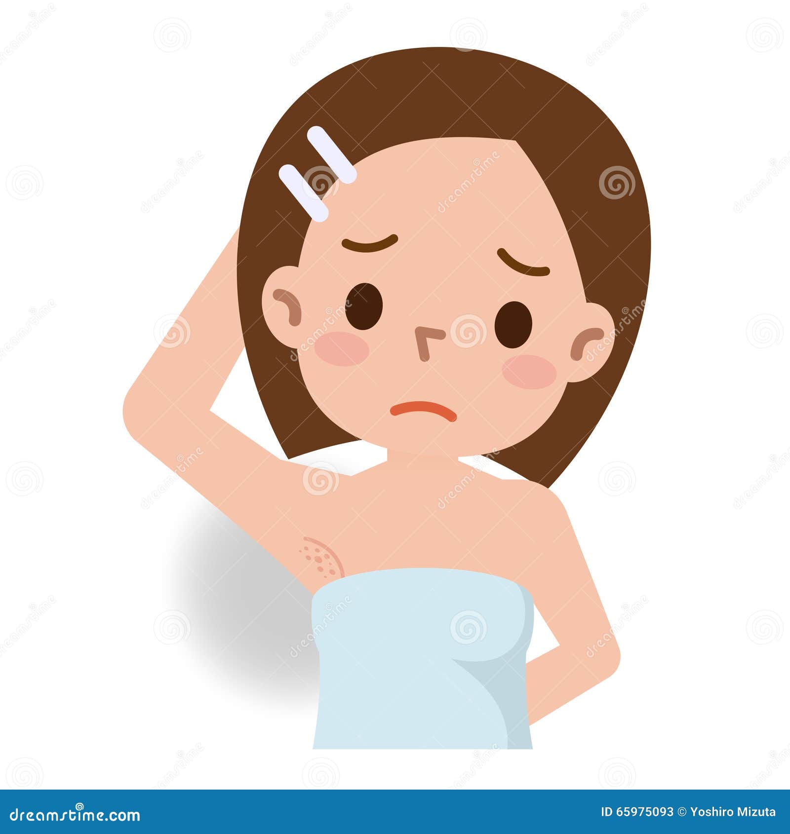 Female Armpit Hair Removal Armpit Red Rash Isolated On White Background Cartoon Vector