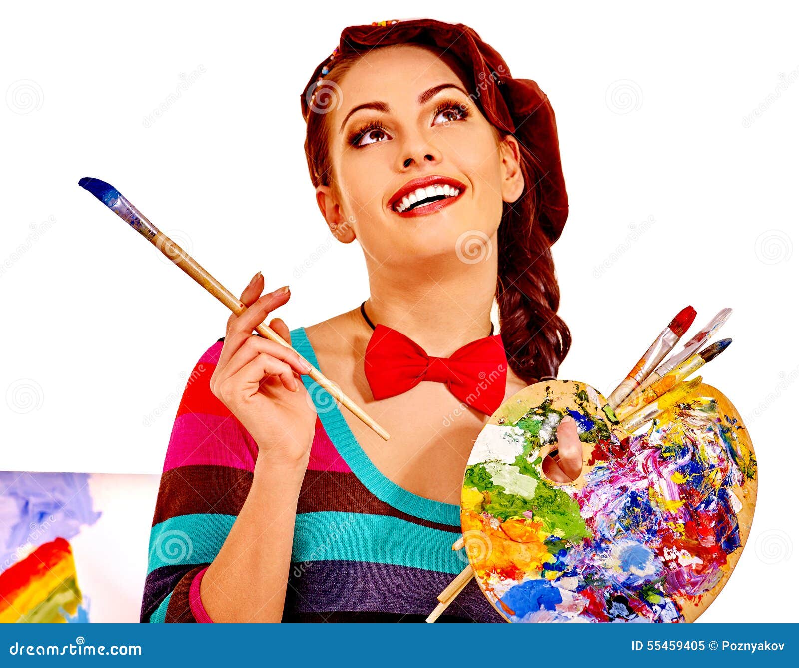 Female artist at work stock image. Image of girl, artist - 55459405