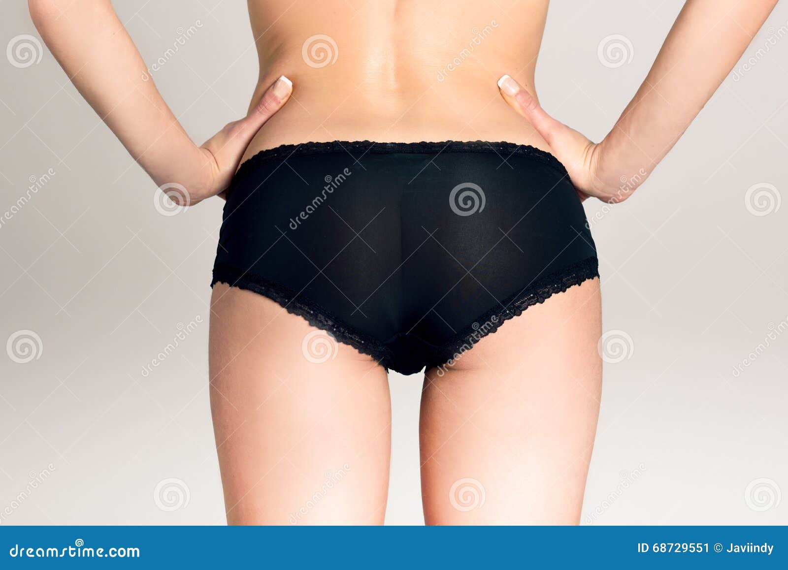 Female Wearing Black Panties Against White Background Stock Image - Image  of woman, healthy: 68729551