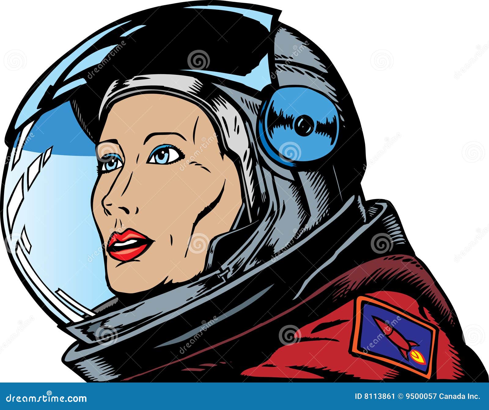 Female Astronaut in space stock vector. Image of helmet - 8113861