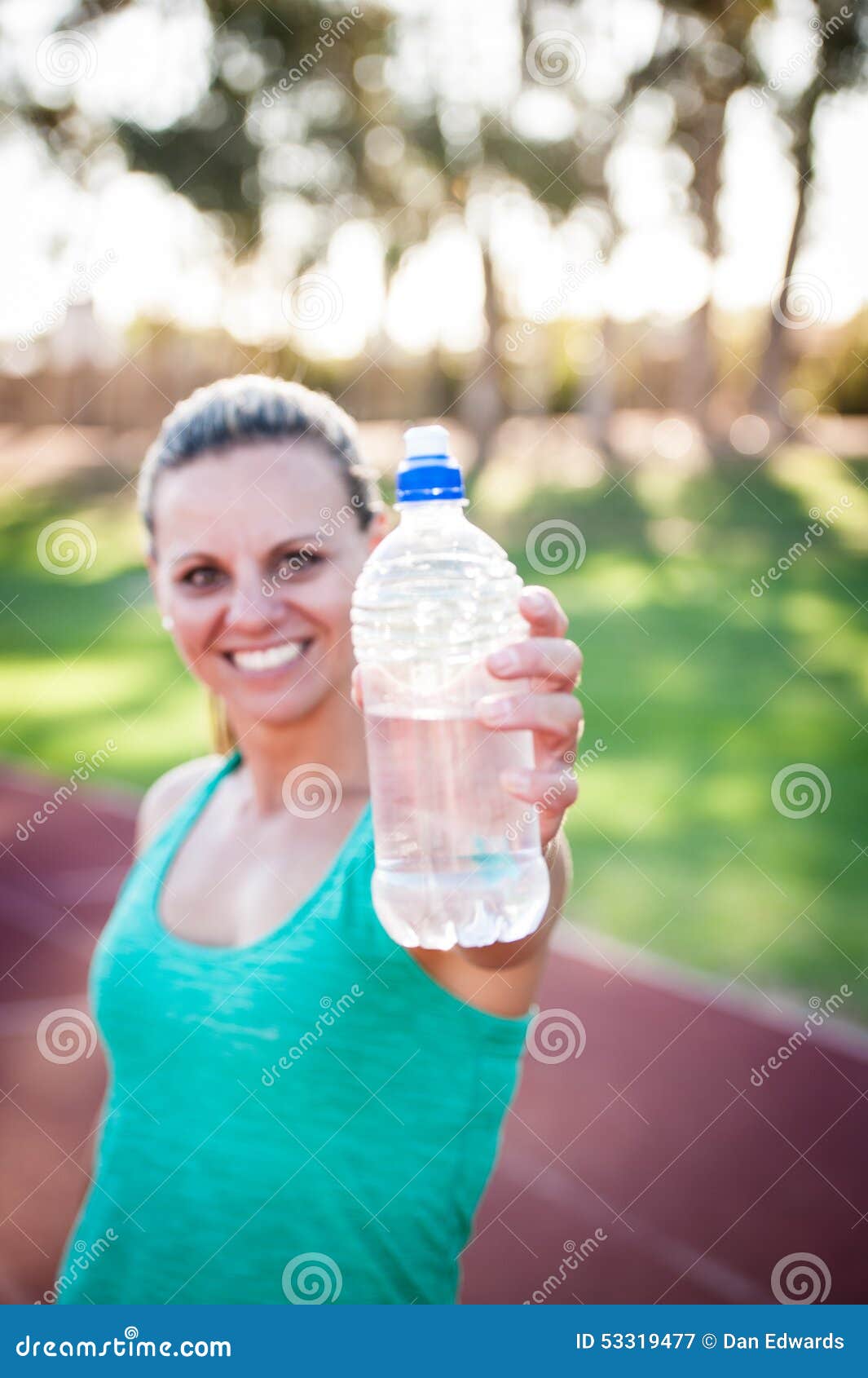 Female Athlete Holding a Water Bottle Stock Image Image of activity