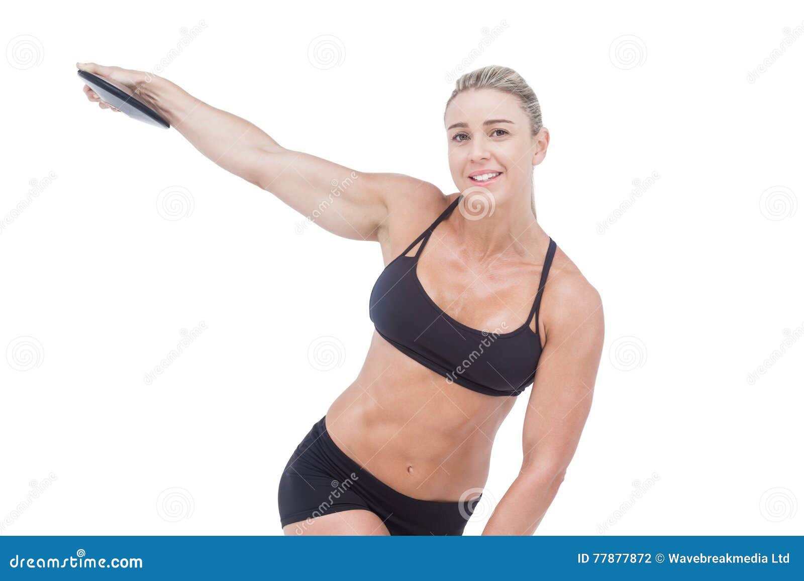 Female Athlete Throwing Discus Stock Photo Image of athletic