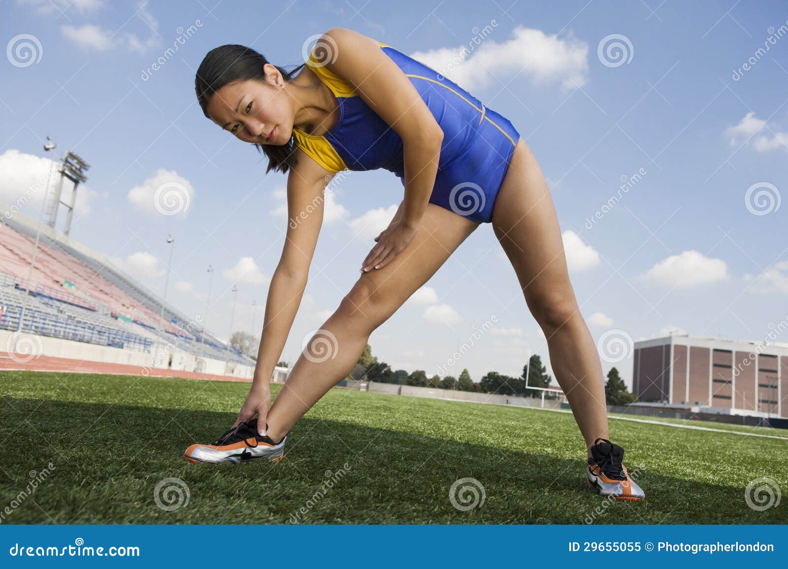 Female Athlete Warming Up stock image. Image of lifestyle 29655055