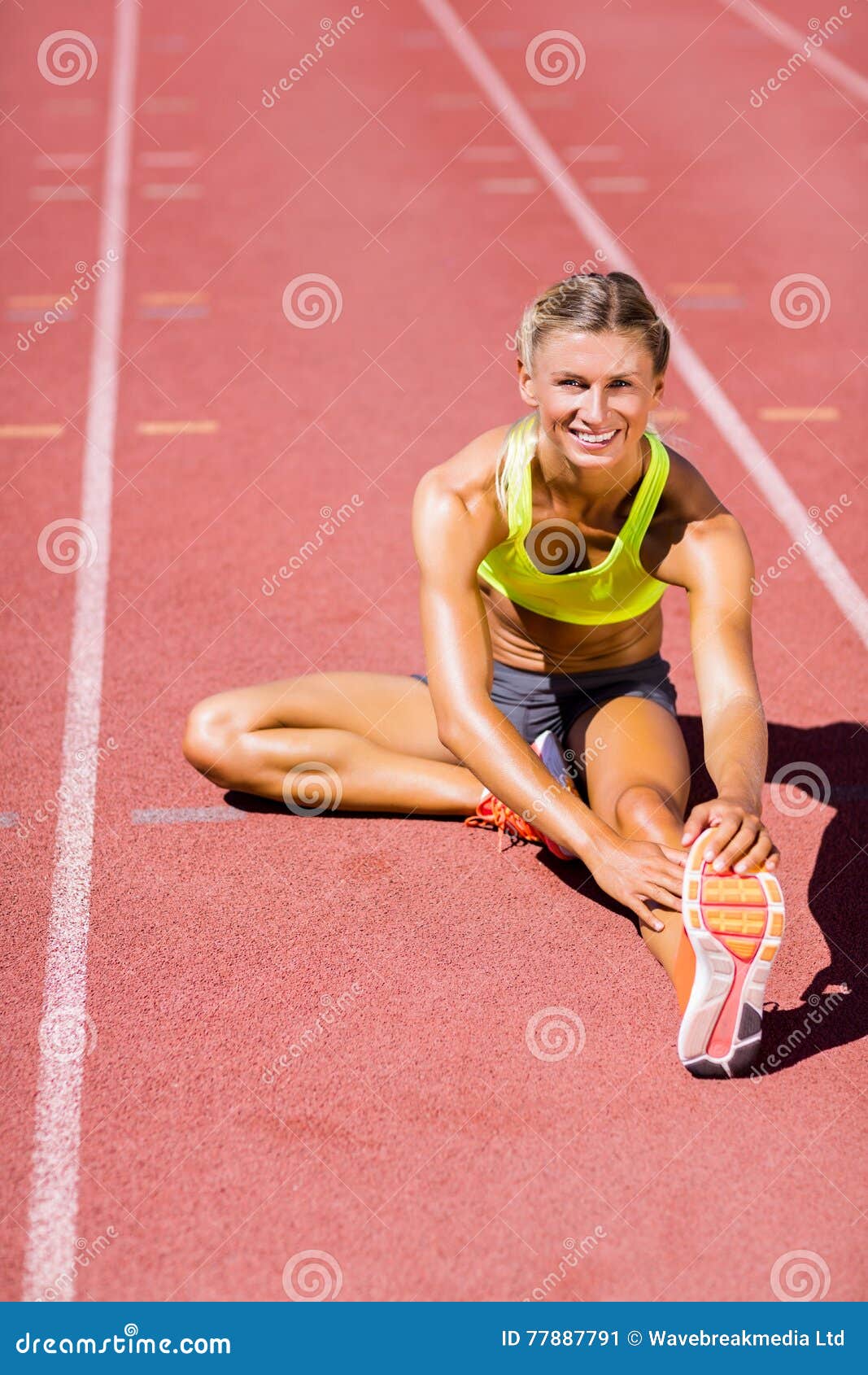 Female Athlete Warming Up on the Running Track Stock Image Image of