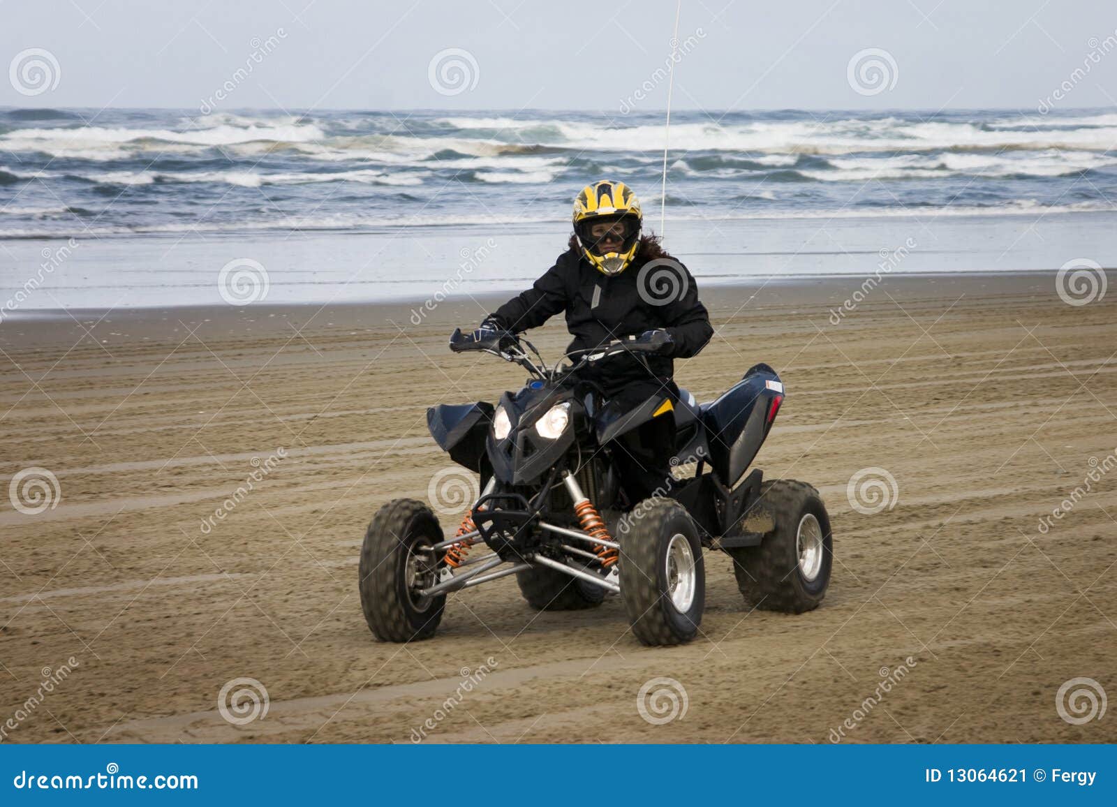 Female ATV Riding on the Beach Stock Image Image of landscape, extreme 13064621