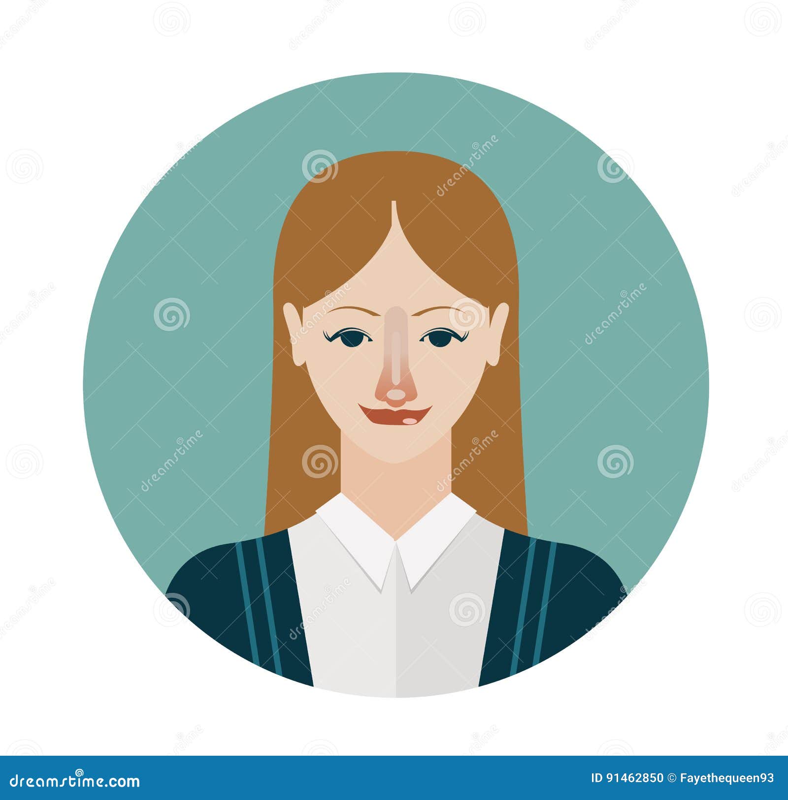 New woman avatar icon flat Royalty Free Vector Image