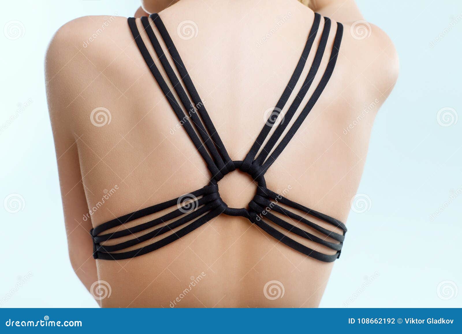 Female Back in Bra Straps, Close-up Stock Photo - Image of shaping, pain:  108662192