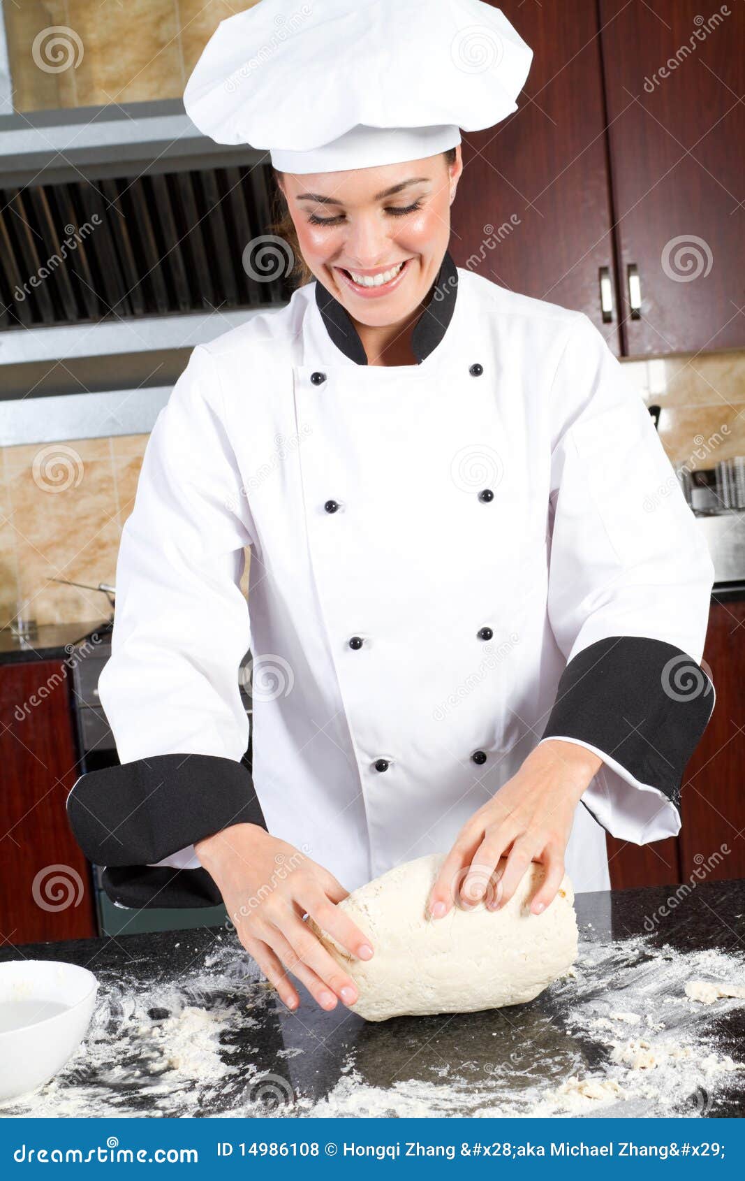 Female baker stock photo. Image of powder, chef, kneading 14986108