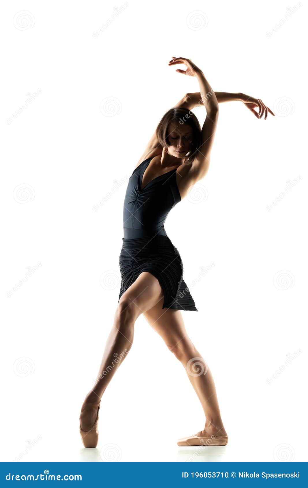 Female Ballet Dancer Posing on White Background Stock Photo - Image of ...