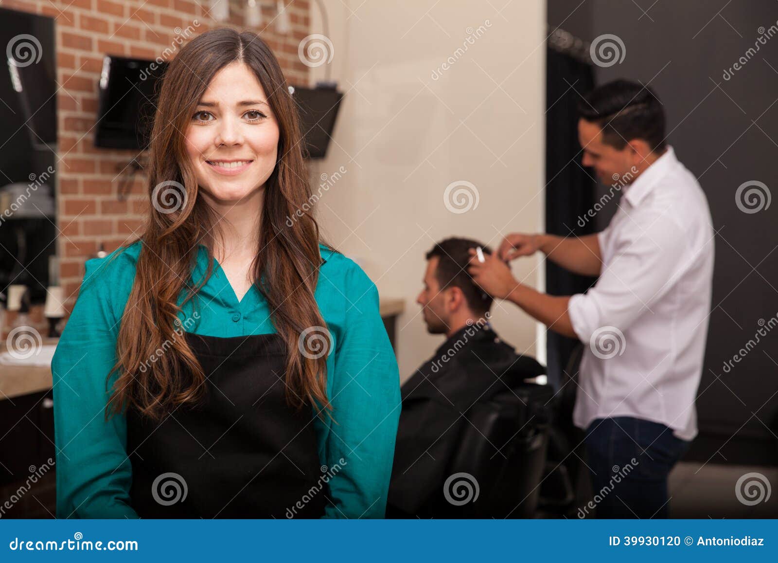 Female Barber Shop Owner Stock Photo - Image: 39930120