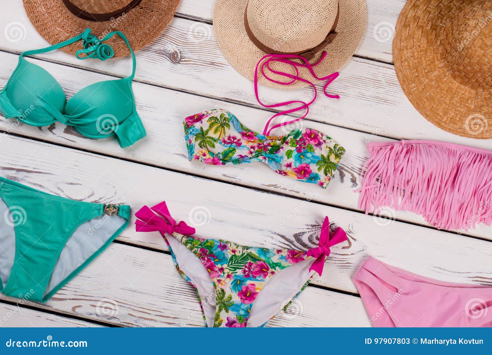 Female beach accessories. stock image. Image of south - 97907803