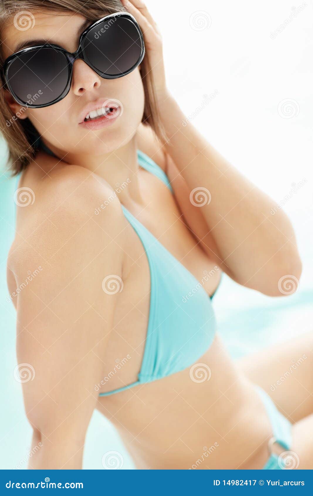 Female In Bikini Wearing Sunglasses And Relaxing Stock Image Image Of 
