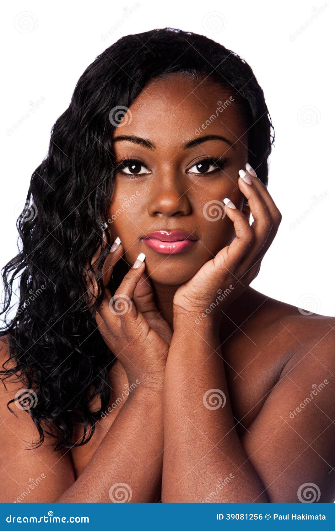 Female Black Beauty Face Stock Photo Image Of Hands 39081256