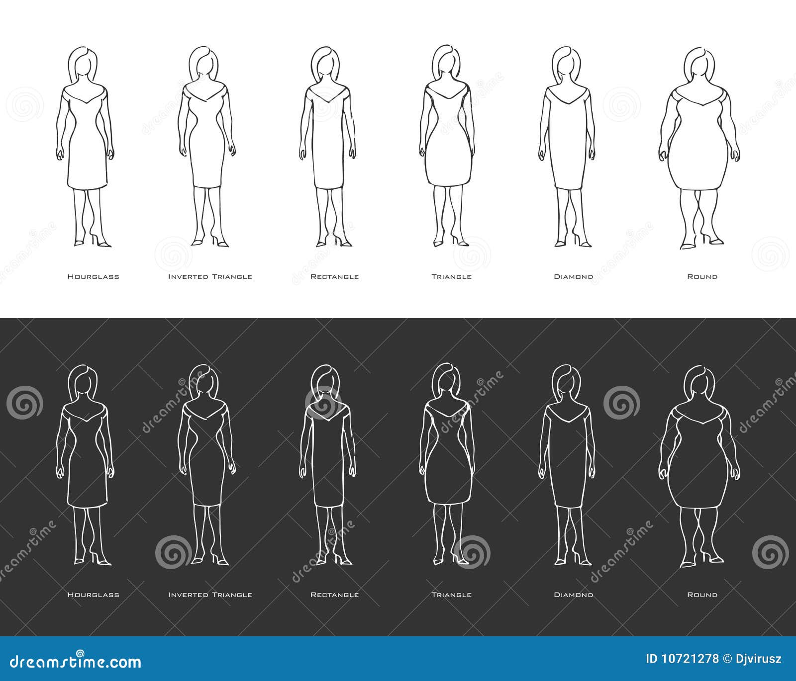 Men With Different Body Shape Types. Males In Underwear, Rectangle