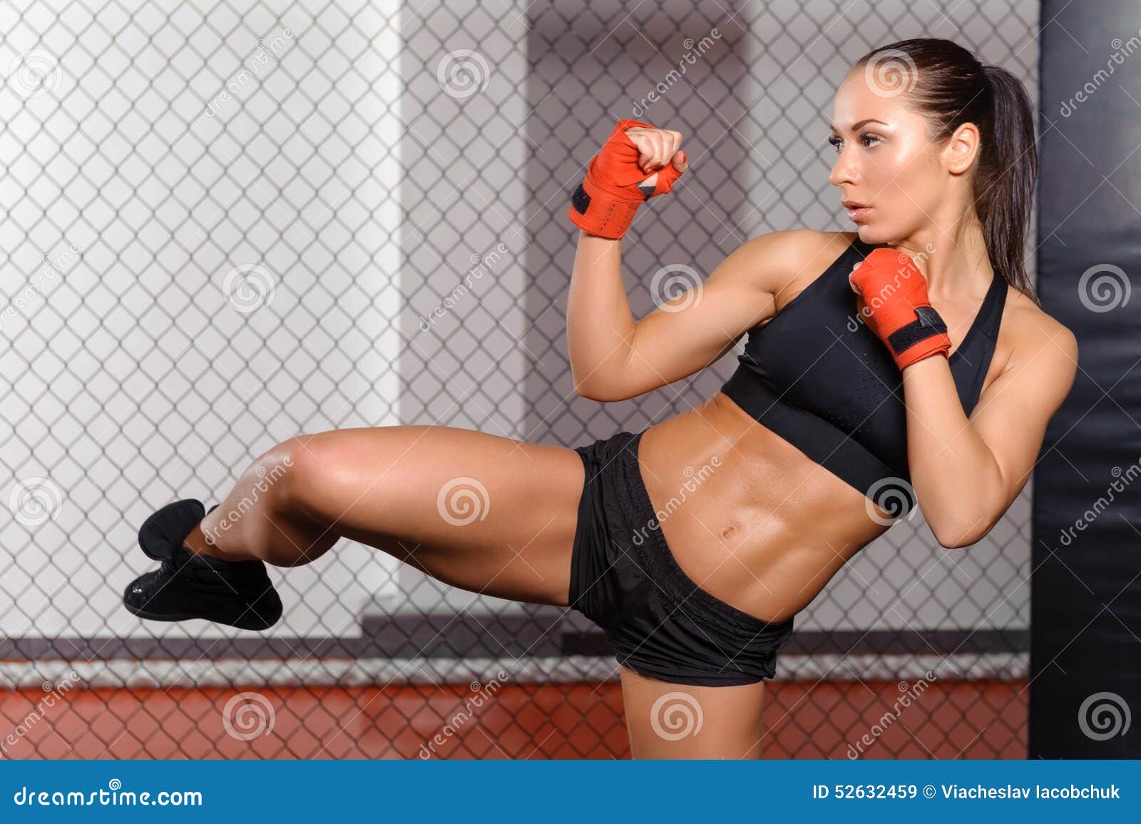 Female Boxer Fighting in a Ring Stock Image - Image of muscular, bandage:  52632459