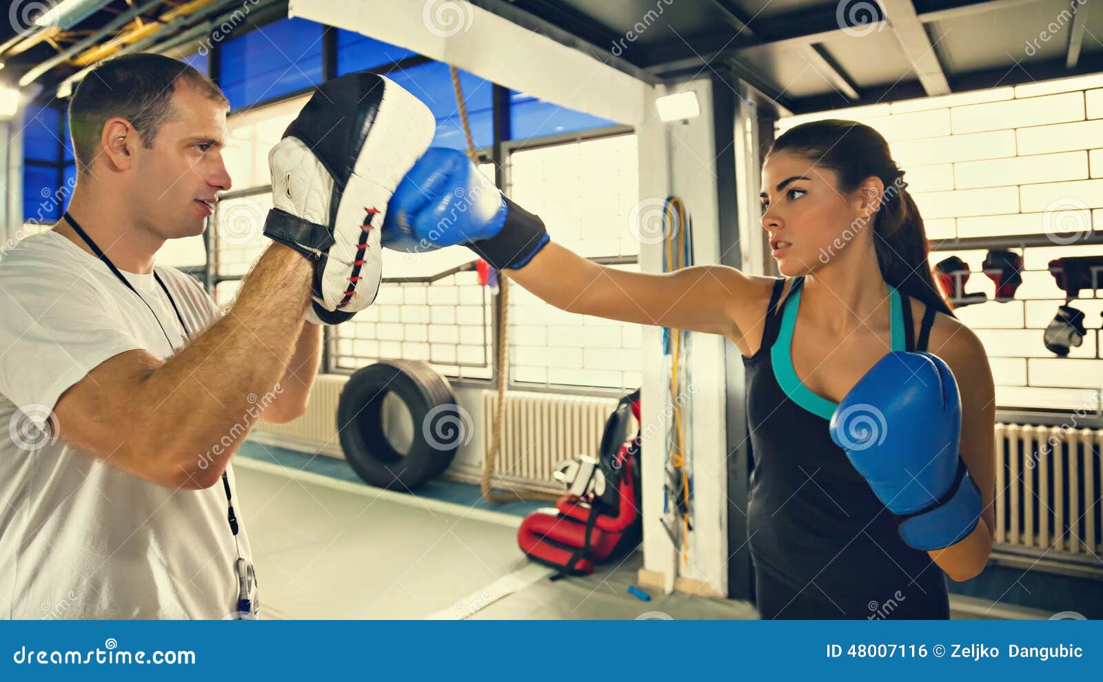 Female Boxer at Training stock photo. Image of instructor 48007116