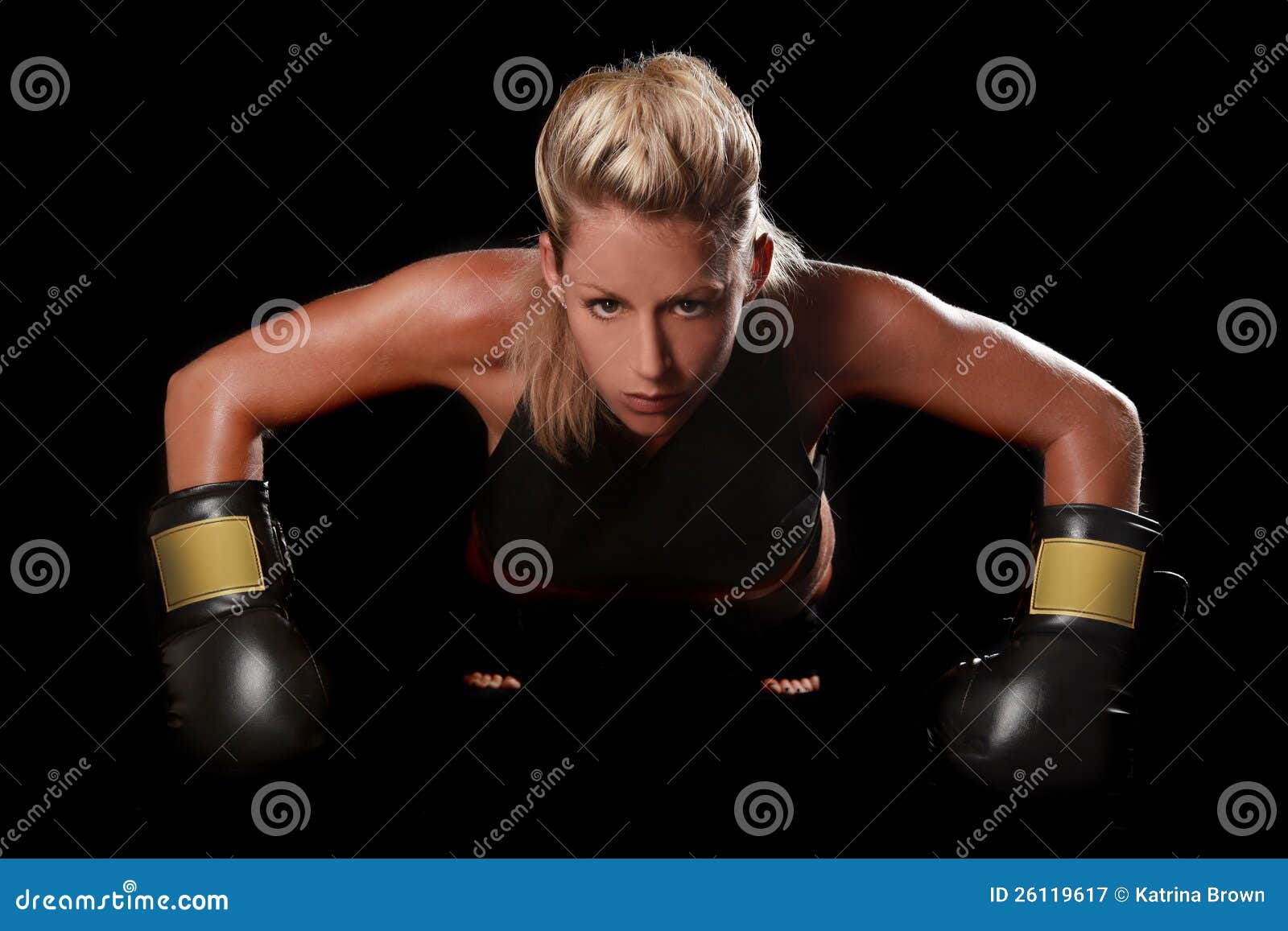 Female with Boxing Gear stock image. Image of health 26119617