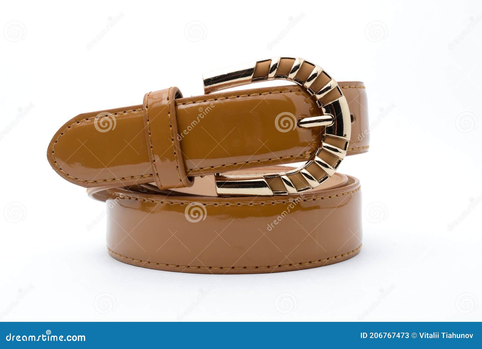 Female Brown Belt Isolated on a White Stock Image Image of fashionable, shiny 206767473