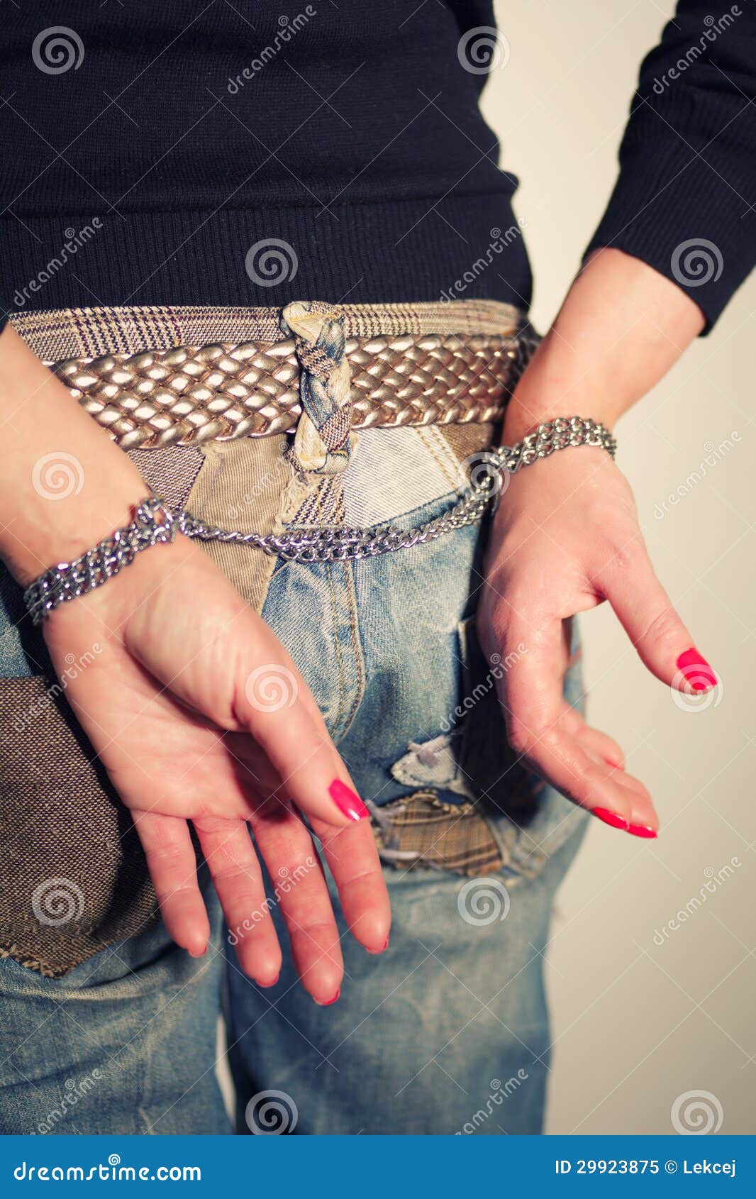 Female Buttocks With Handcuffs Stock Image Image Of