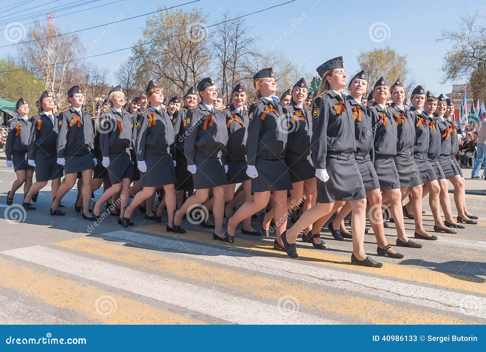 Female Cadets Of Police Academy Marching On Parade Editorial Stock