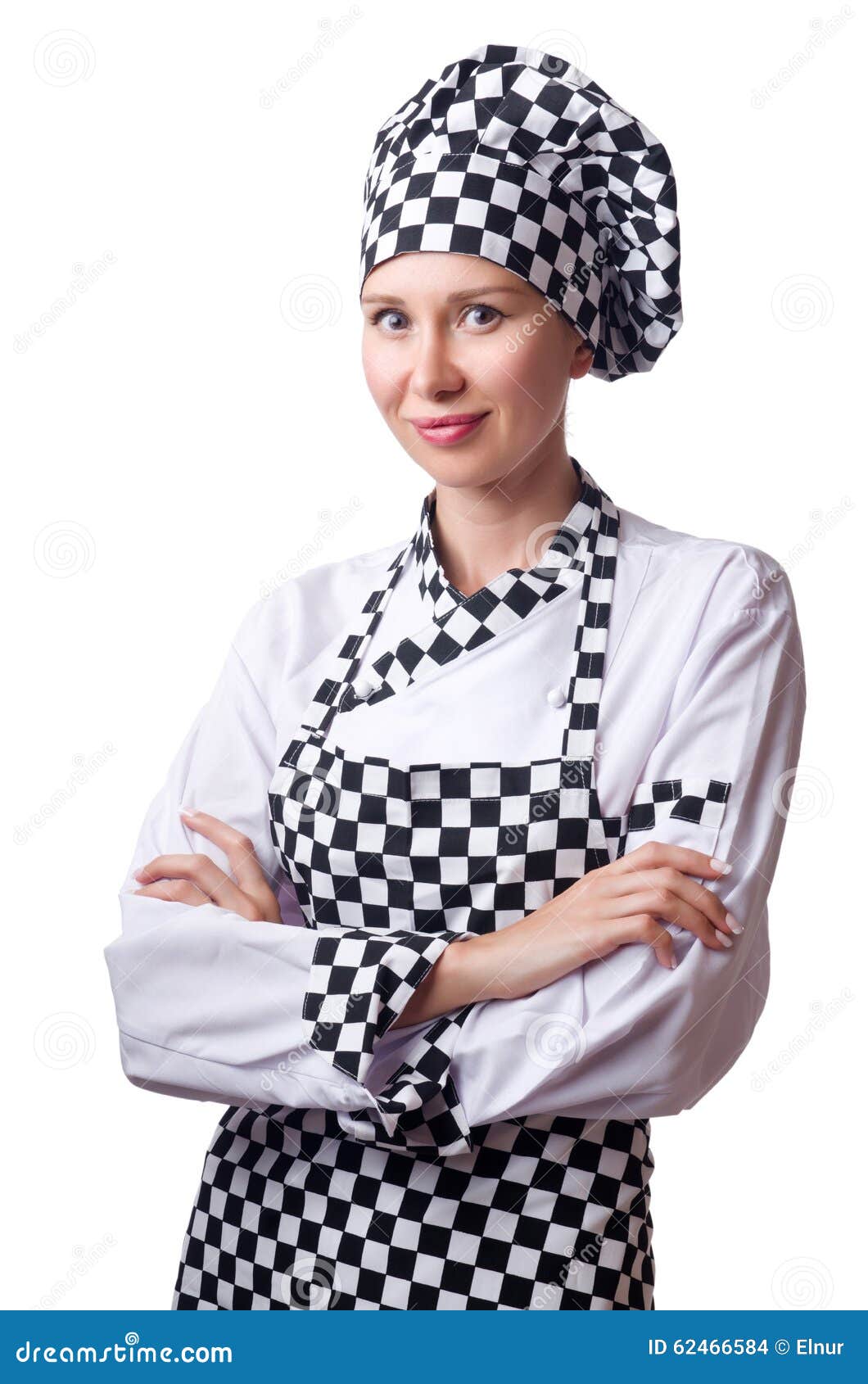 Female Chef in Uniform Isolated on White Stock Photo Image of arms, culinary 62466584