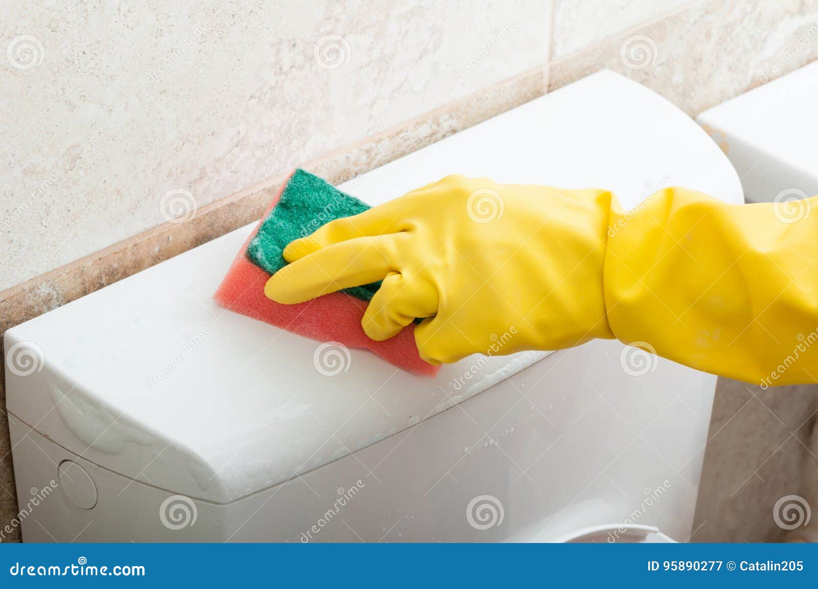 Cleaning Lady Housekeeper Character Sponge Gloves Stock 