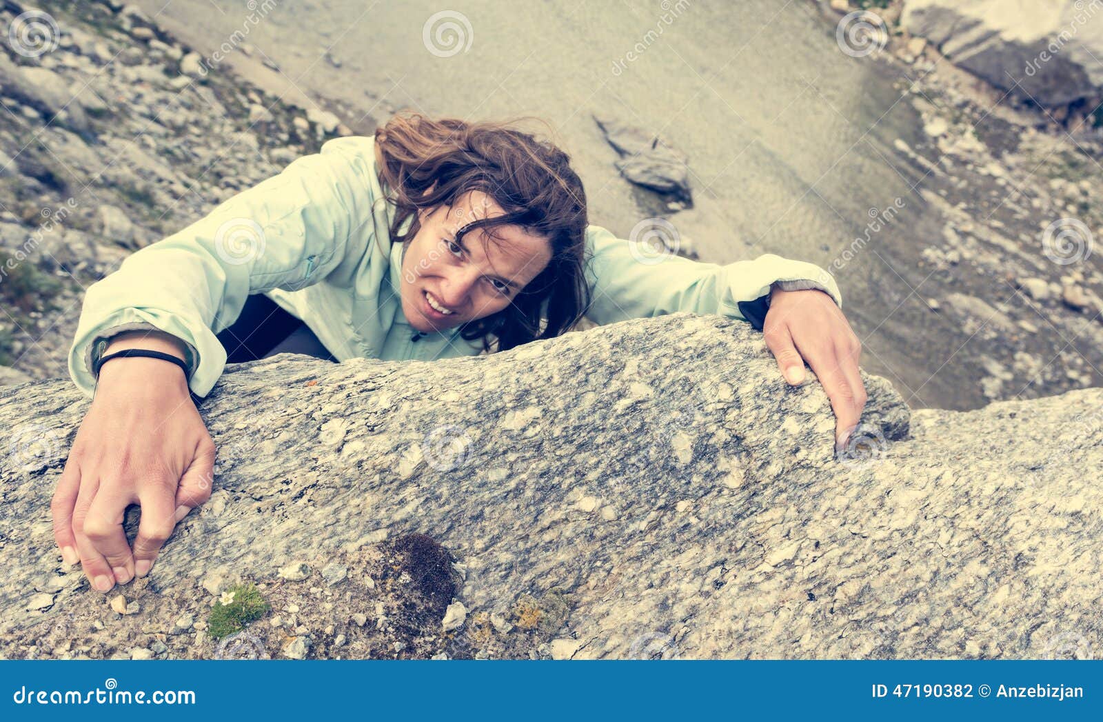 Female climber. stock photo. Image of extreme, endurance 47190382