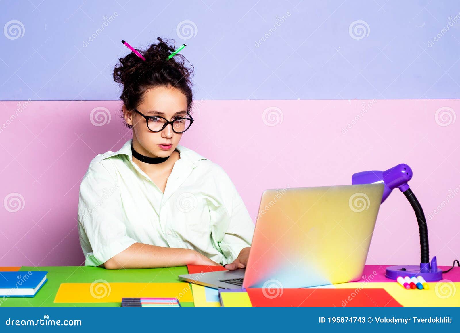 Female College Student in a Classroom. Funny Female Student Studying for  Exams at University Classroom Stock Image - Image of reading, home:  195874743