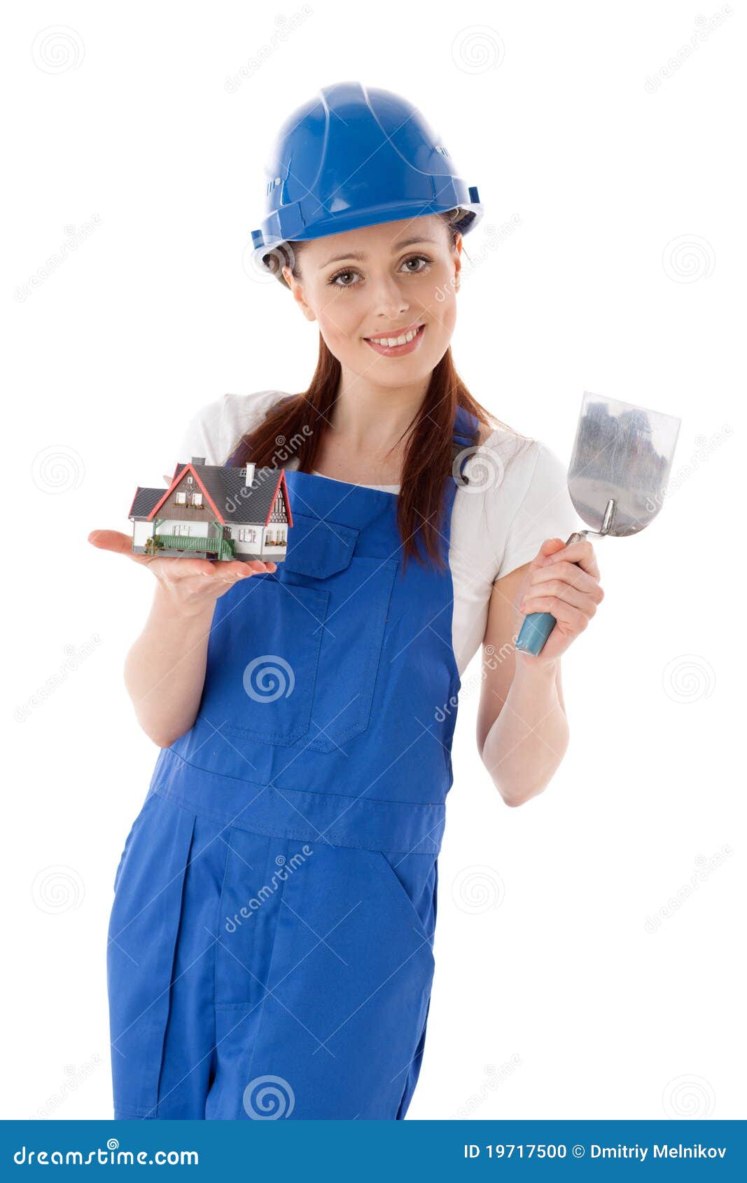 Female Construction Worker. Stock Photo Image of coverall, business