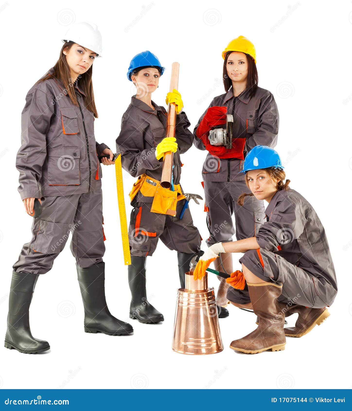 Female Construction Workers Stock Photo Image of helmet, worker 17075144