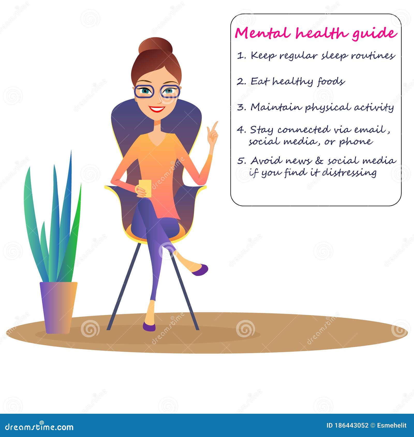 Female Counselor Giving Mental Health Advise On Therapy Vector