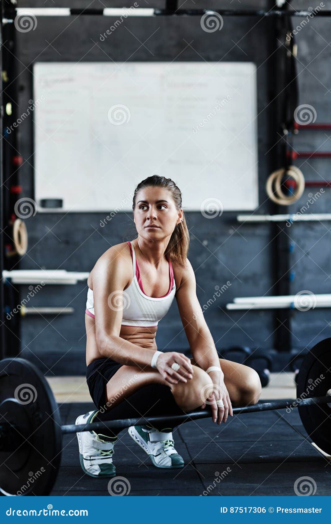 Female Crossfit Athlete stock photo. Image of cross, work - 87517306