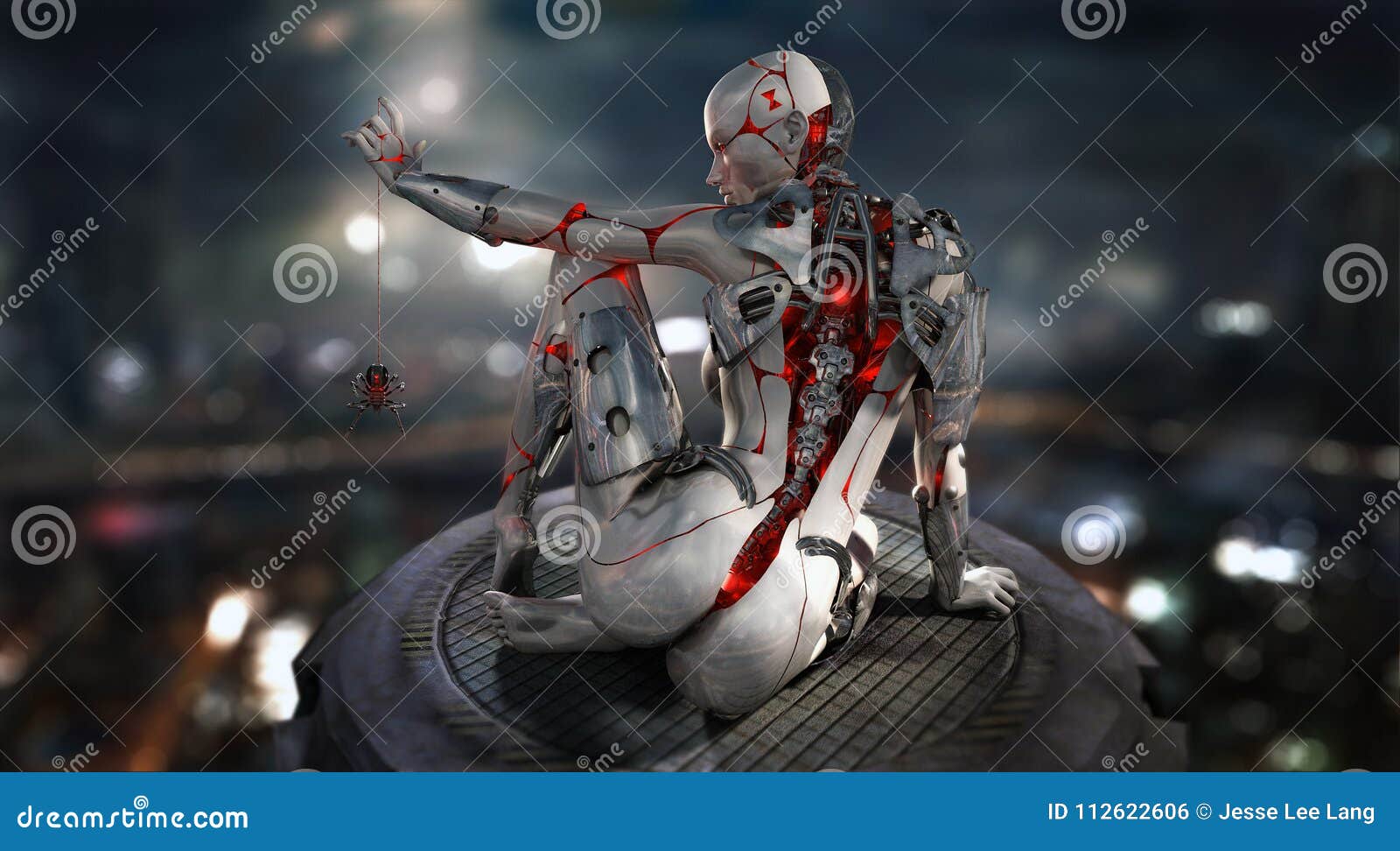 female cyborg character