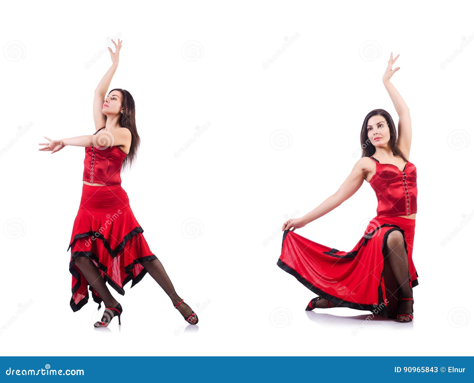The Female Dancer Dancing Spanish Dances Stock Image Image of montage