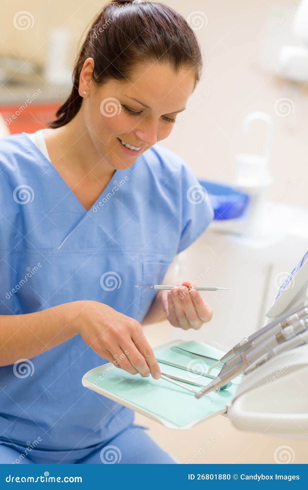 Female Dentist with Dental Equipment at Surgery Stock Photo Image of