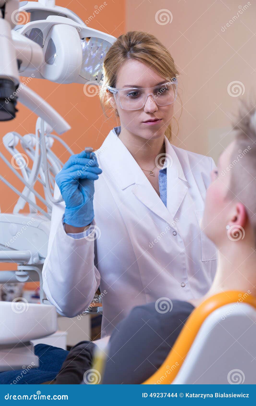 Female Dentistry during Work Stock Photo Image of cure, assistant