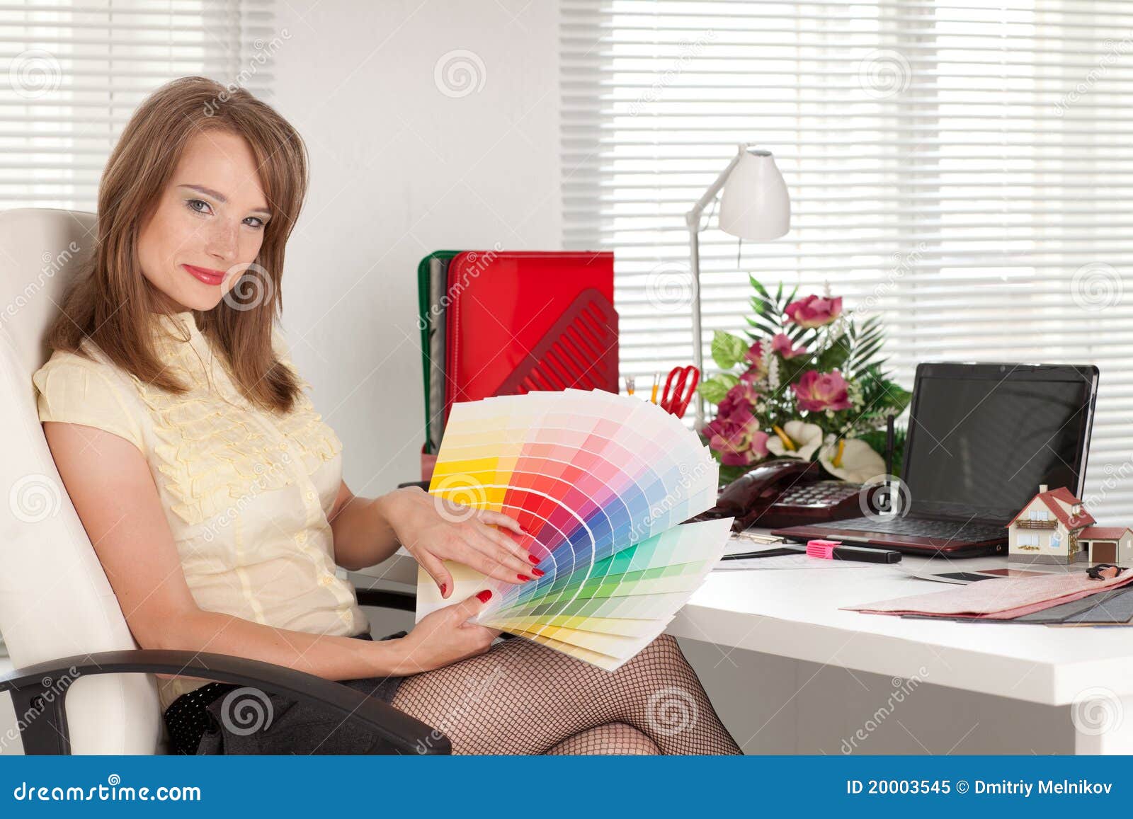 Female Designer of Interior. Stock Image Image of happy, female 20003545