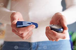 Female Diabetic Checking Blood Sugar Levels Stock Image Image Of Female Diabetic Checking Blood Sugar Levels Stock Image Image Of