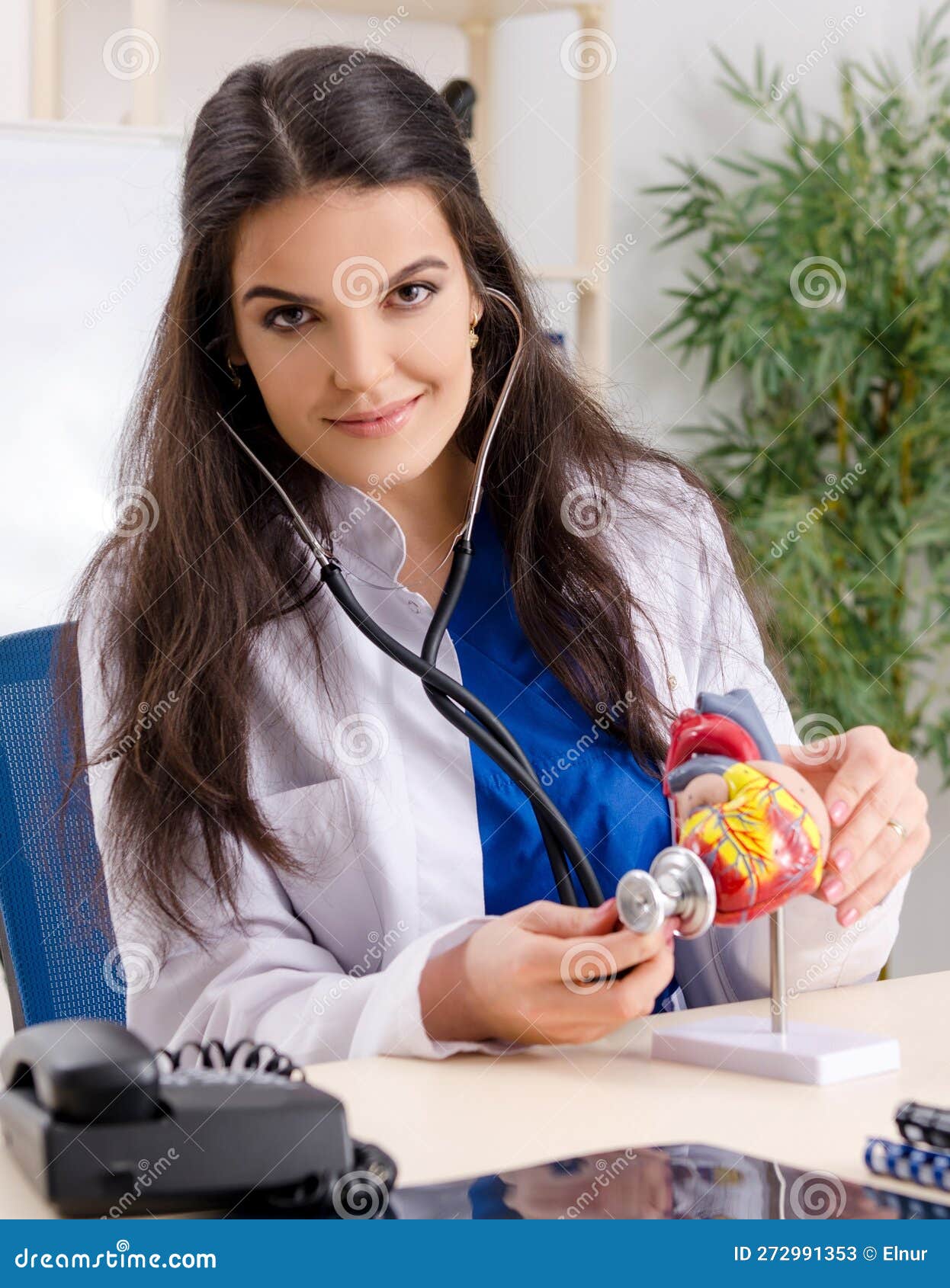 Female Doctor Cardiologist Working in the Clinic Stock Image - Image of ...