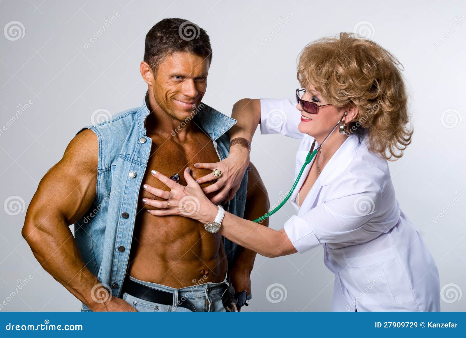 Female Doctor Checks a Patient Stock Image Image of examination