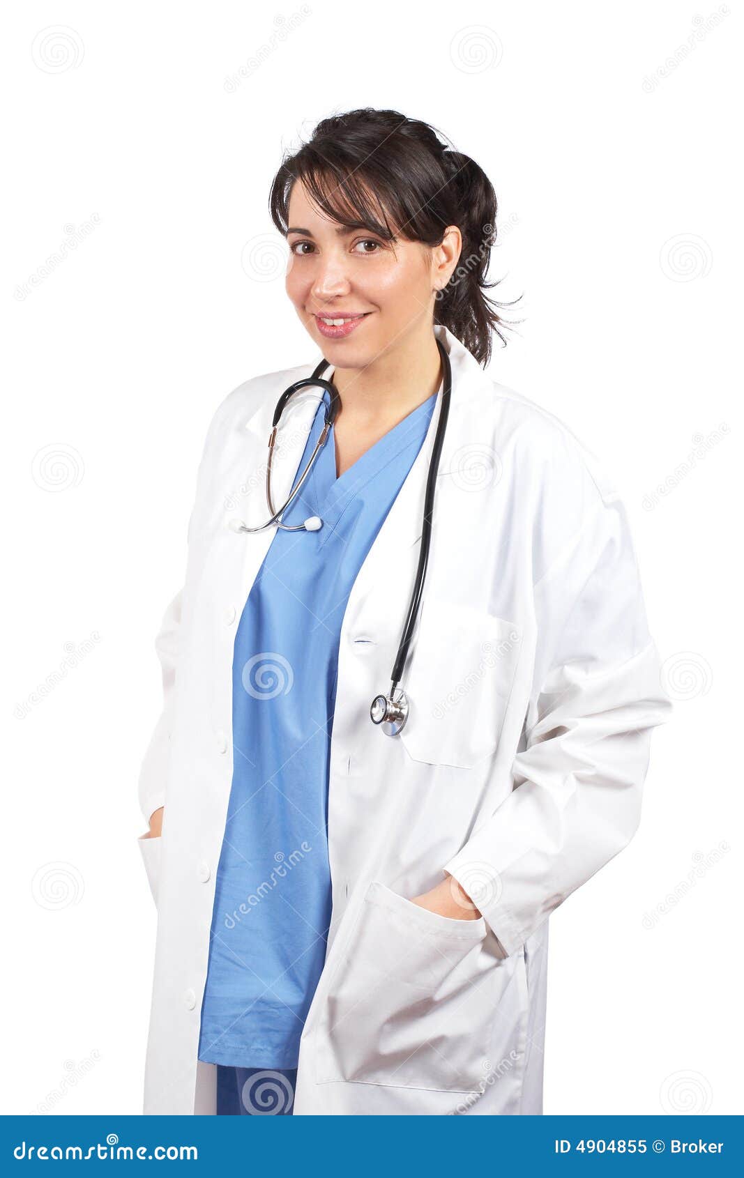 Female doctor in lab coat stock image. Image of examination 4904855