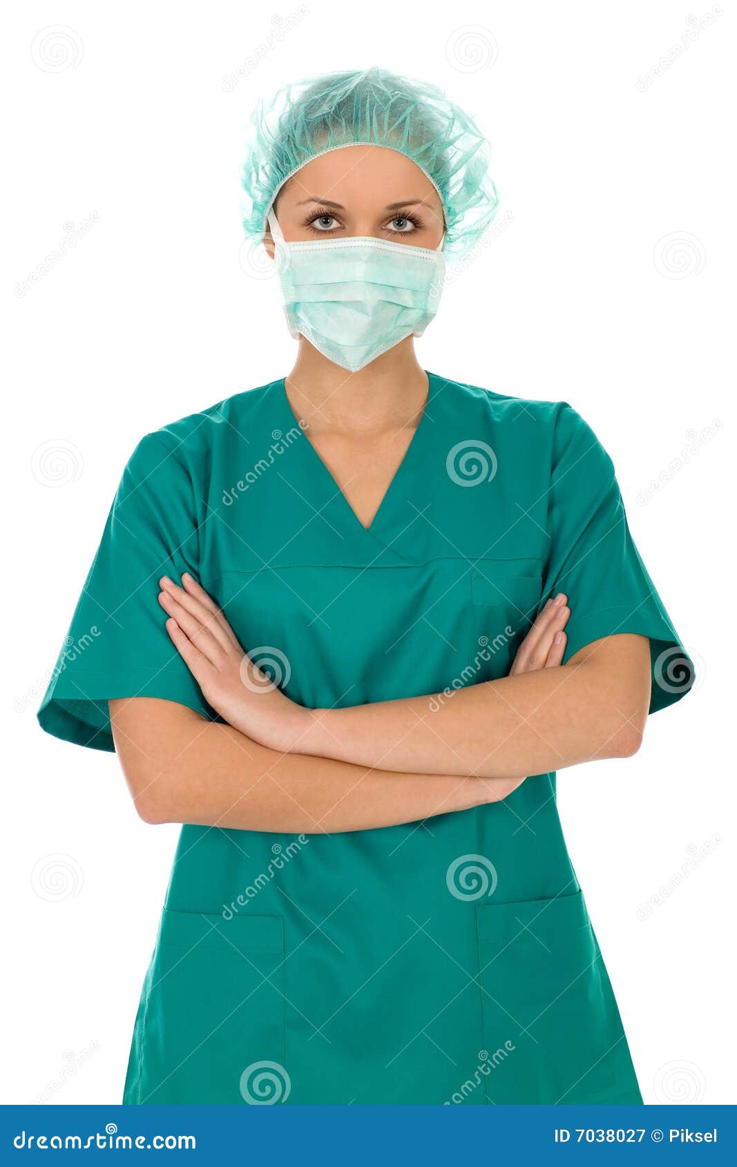 female doctor in scrubs