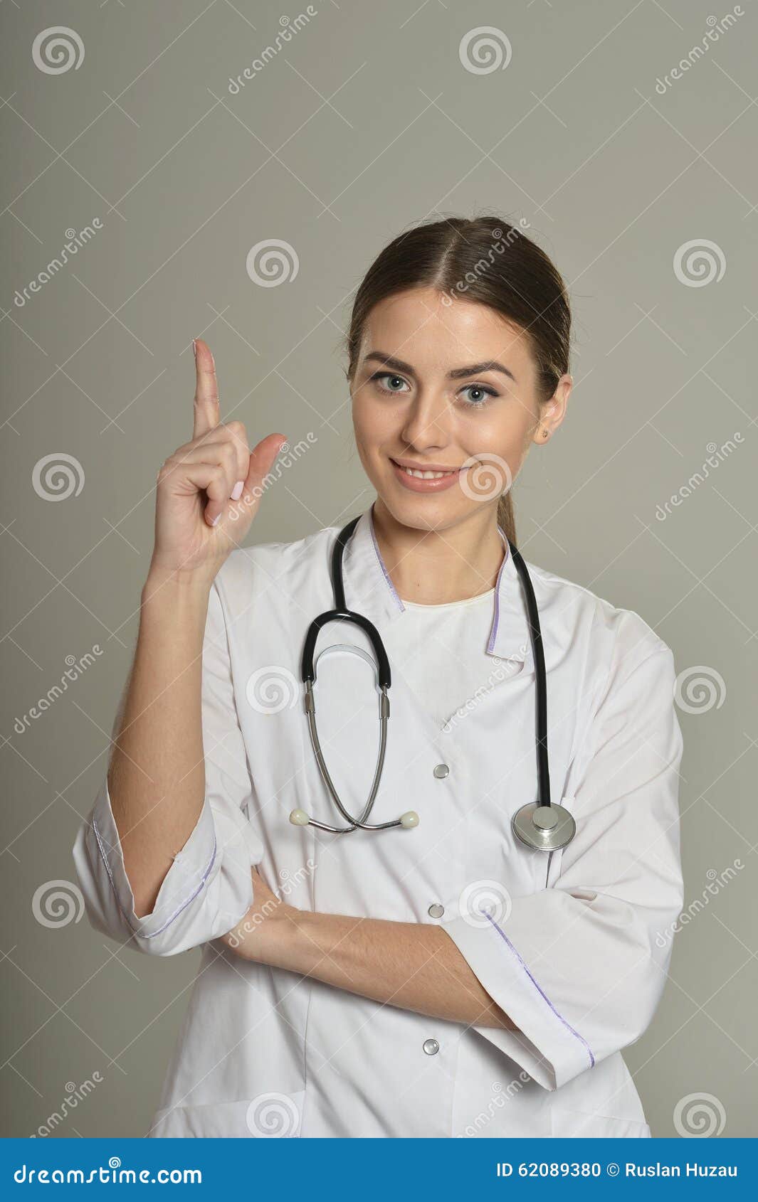 Female doctor shows stock photo. Image of caucasian, clinic 62089380