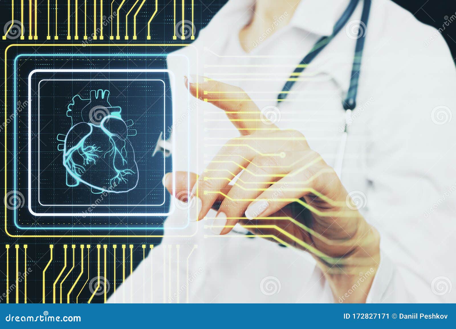 Digital heart. Голограмма в медицине. Цифровое сердце.