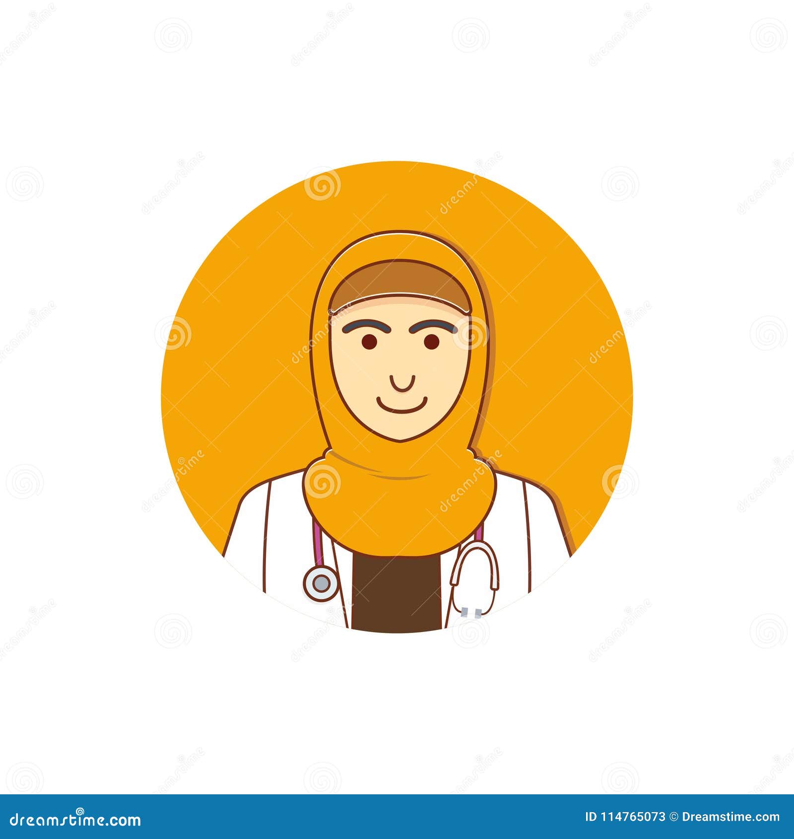 Female Doctor Wear Hijab / Muslim Doctor Illustration 114765073 - Megapixl