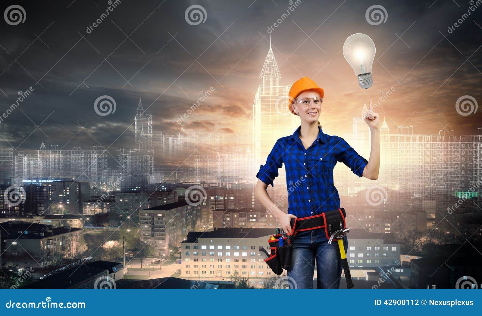 Female engineer stock photo. Image of lady, builder, measurements ...