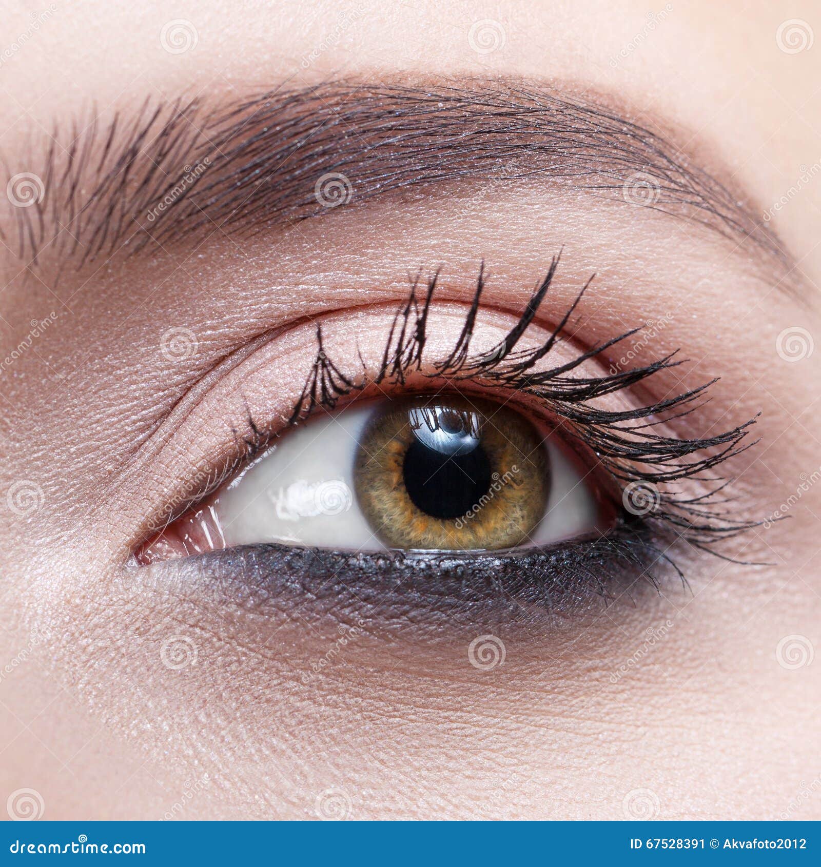 Female eye closeup. stock image. Image of close, pink 67528391