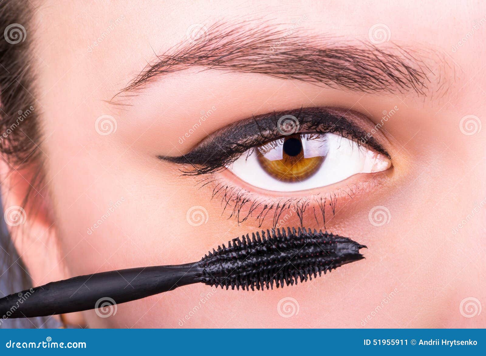 Female eye and mascara stock image. Image of mascara 51955911