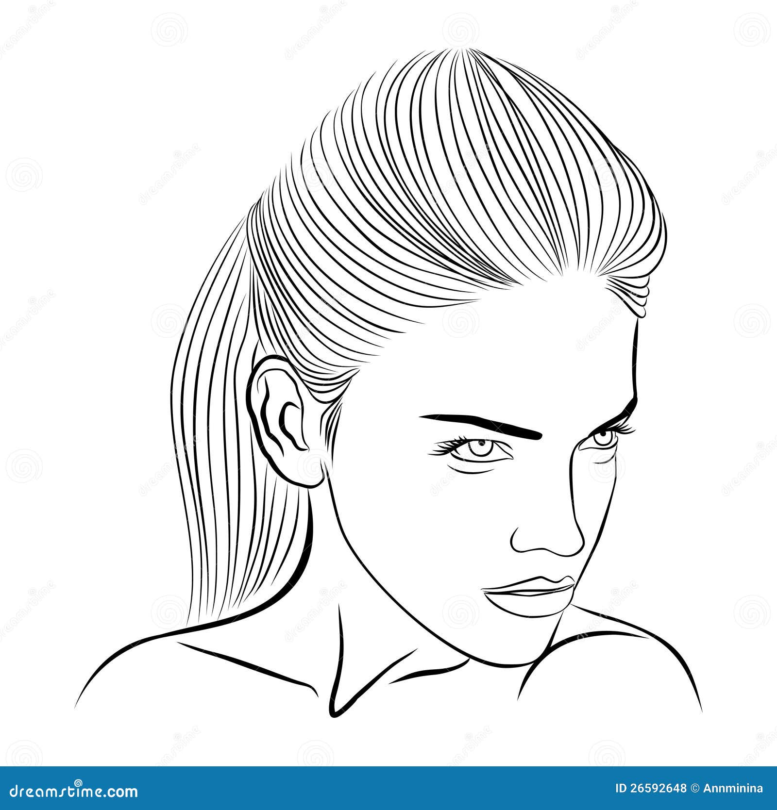 Sketch outline of woman head  stock vector 1508085  Crushpixel